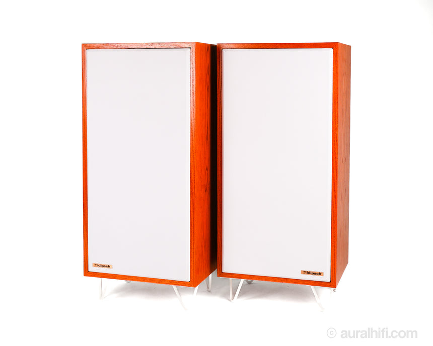 Vintage / Klipsch Forte I // Horn Speakers / Custom Aural Restoration in Orange and White