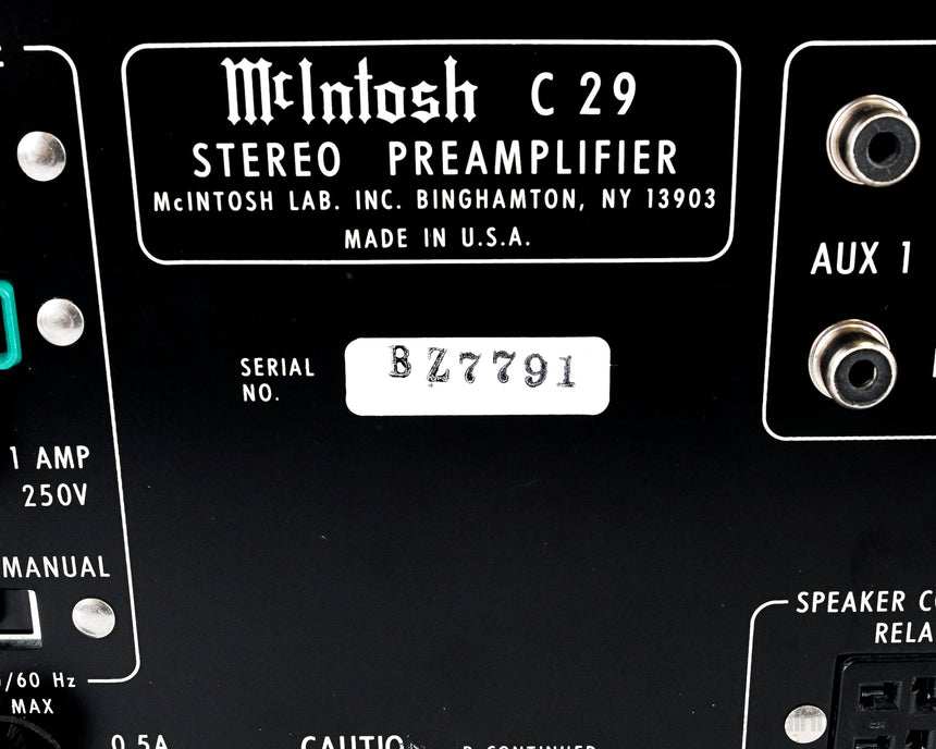 Vintage McIntosh C29 // Solid-State Preamplifier / Professionally Serviced