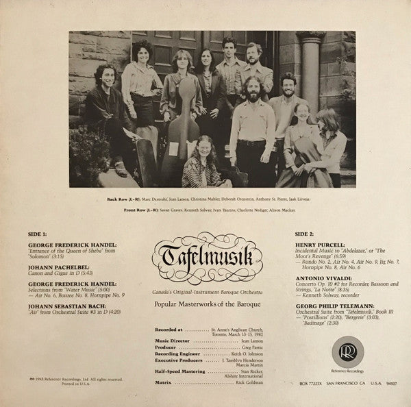 Tafelmusik Baroque Orchestra - Popular Masterworks Of The Baroque // Vinyl Record