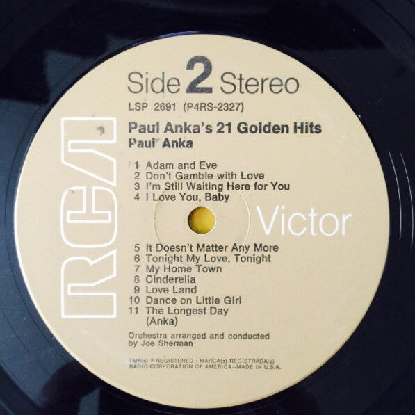 Paul Anka - Paul Anka's 21 Golden Hits // Vinyl Record