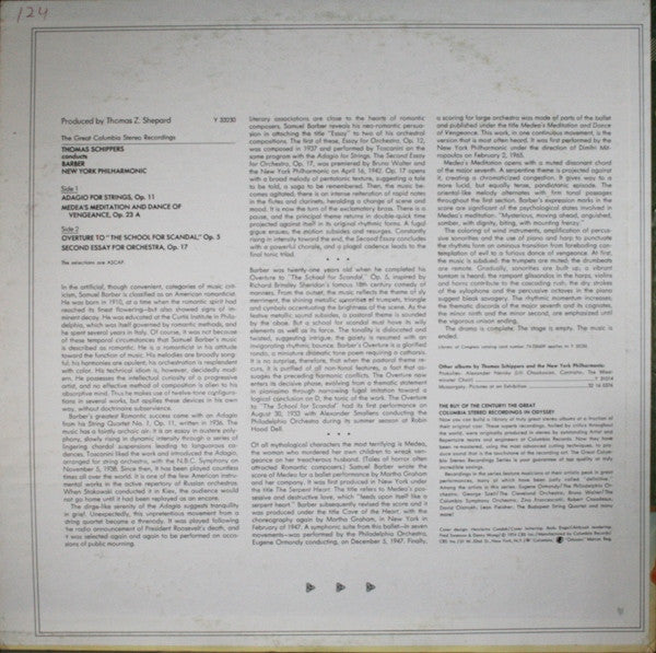 Samuel Barber - Music Of Samuel Barber // Vinyl Record