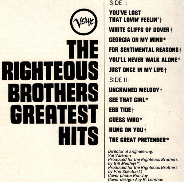 The Righteous Brothers - Greatest Hits // Vinyl Record