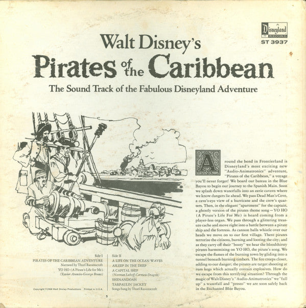 Thurl Ravenscroft - Walt Disney's Pirates Of The Caribbean: The Sound Track Of The Fabulous Disneyland Adventure // Vinyl Record