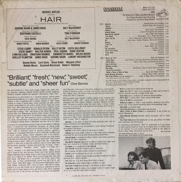 Various - Hair - The American Tribal Love-Rock Musical (The Original Broadway Cast Recording) // Vinyl Record