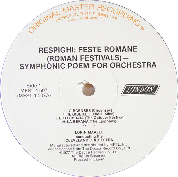 Ottorino Respighi - Feste Romane / The Pines Of Rome // Vinyl Record