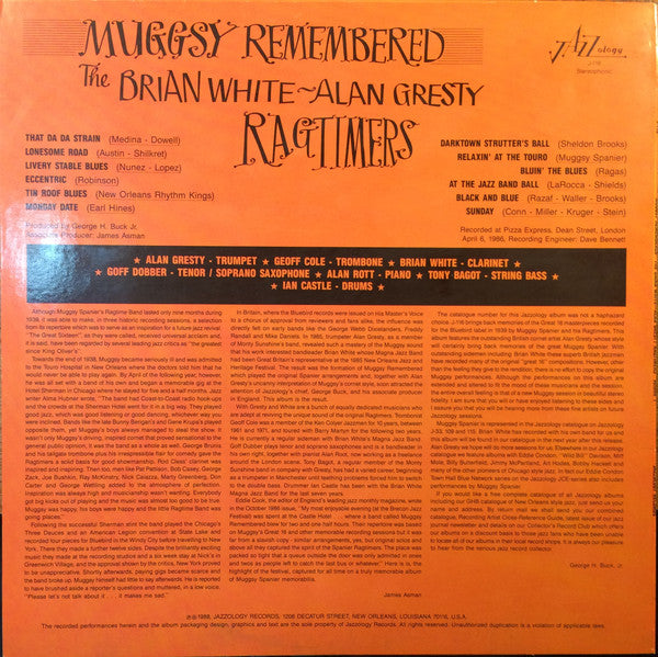 The Brian White~Alan Gresty Ragtimers - Muggsy Remembered // Vinyl Record