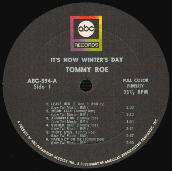 Tommy Roe - It's Now Winter's Day // Vinyl Record
