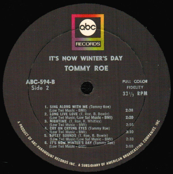 Tommy Roe - It's Now Winter's Day // Vinyl Record