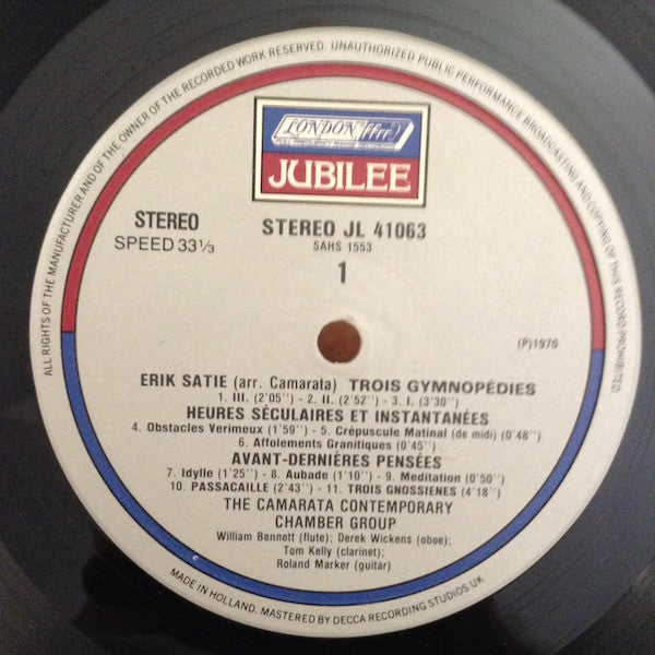 The Camarata Contemporary Chamber Group - The Velvet Gentleman Music Of Erik Satie // Vinyl Record