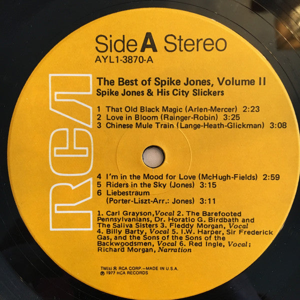 Spike Jones And His City Slickers - The Best Of Spike Jones Vol. 2 // Vinyl Record