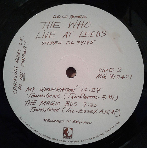 The Who - Live At Leeds // Vinyl Record