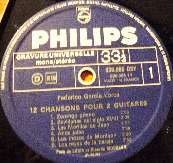 Paco De Lucía - Douze Chansons Pour Deux Guitares // Vinyl Record