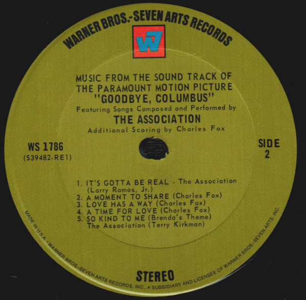 The Association - Music From The Sound Track Of The Paramount Motion Picture "Goodbye, Columbus" // Vinyl Record