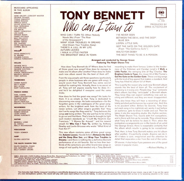 Tony Bennett - Who Can I Turn To // Vinyl Record