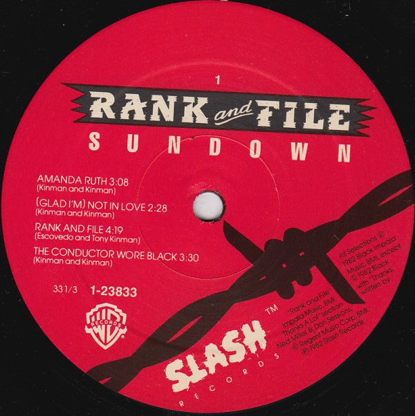 Rank & File - Sundown // Vinyl Record