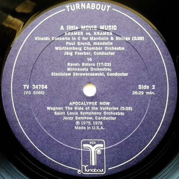 Various - A Little Movie Music - Classical Theme From Hollywood Movies // Vinyl Record