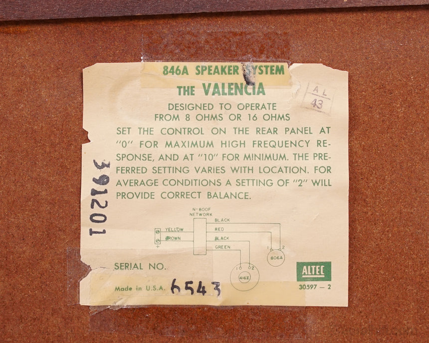 Vintage Altec Lansing Valencia 846 A // Speakers With Rare Center Console / Full Restoration