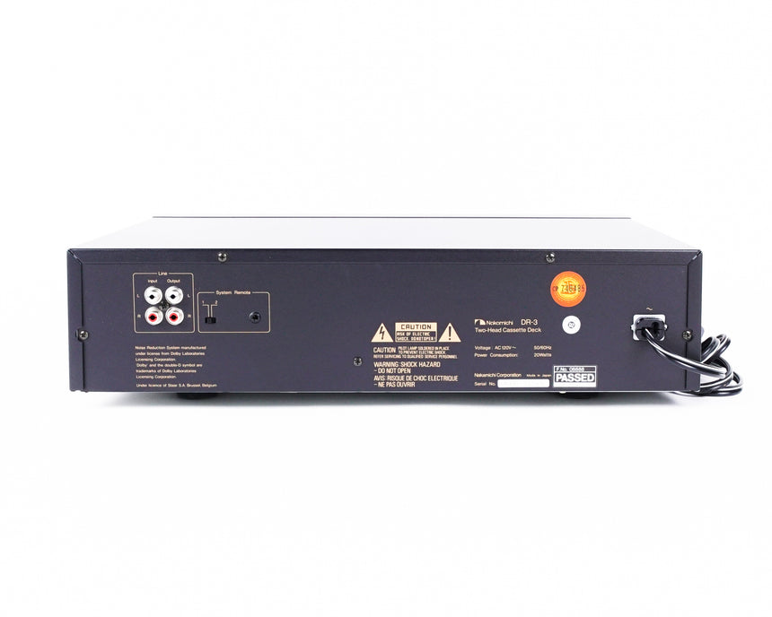 Nakamichi DR-3 // Two Head Cassette Deck / Original box
