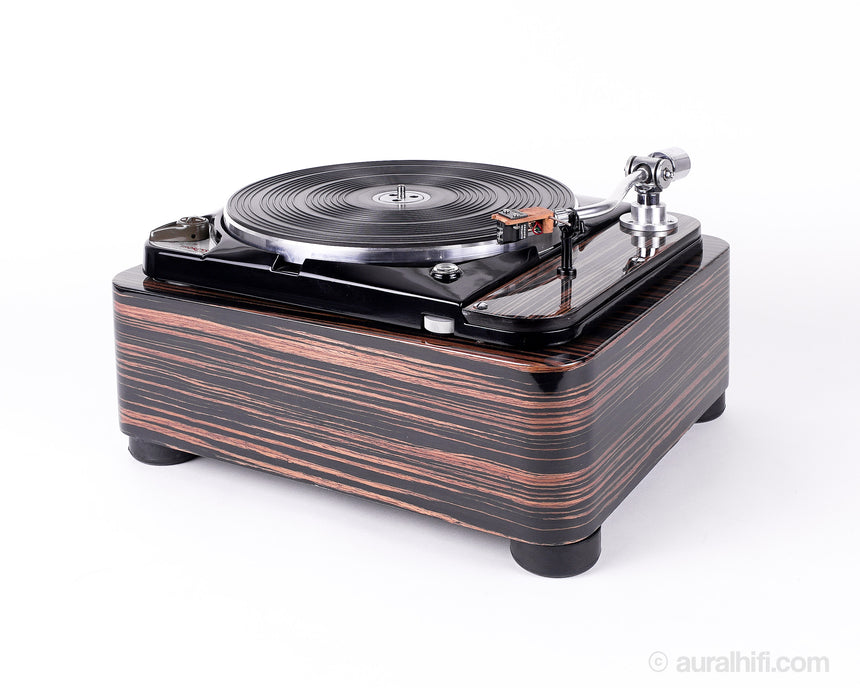 Thorens TD-124 MKI // Vintage Turntable / Custom Black with Macassar Ebony Plinth