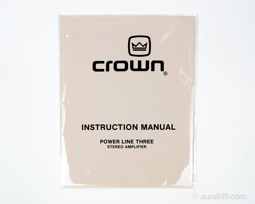 Vintage Crown Owner's Manual // Power Line Three / Very Good