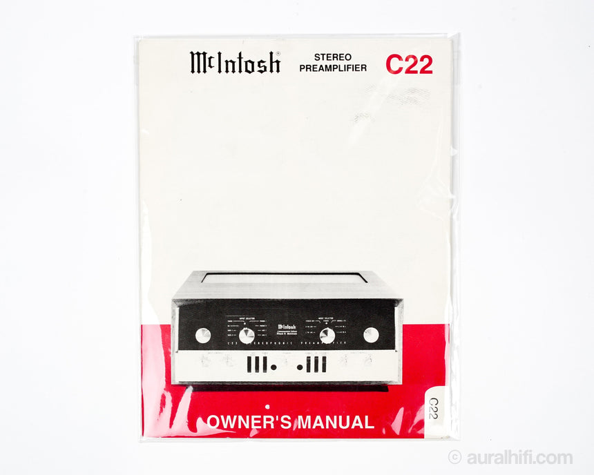 Vintage McIntosh Owner's Manual // C 22 / Very Good