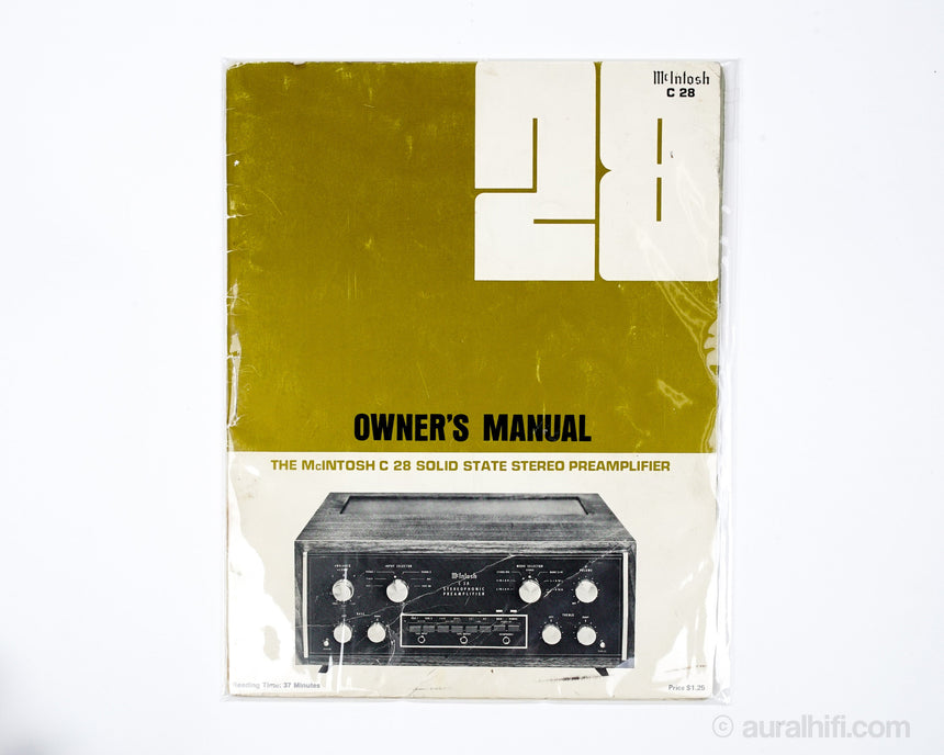 Vintage McIntosh Owner's Manual // C 28 / Good Plus