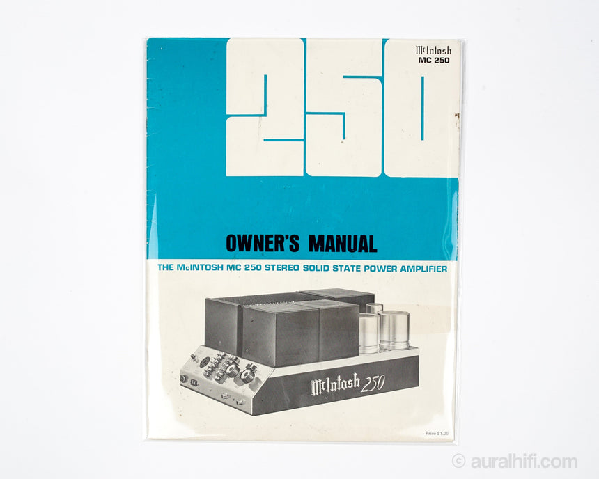 Vintage McIntosh Owner's Manual // MC 250 / Very Good