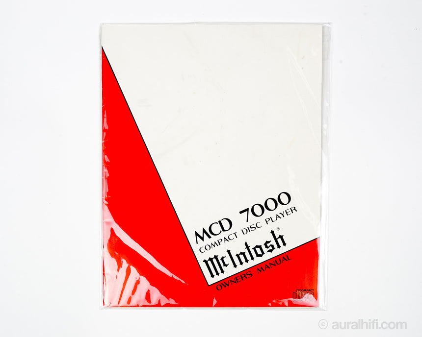 Vintage McIntosh Owner's Manual // MCD 7000 / Very Good Plus