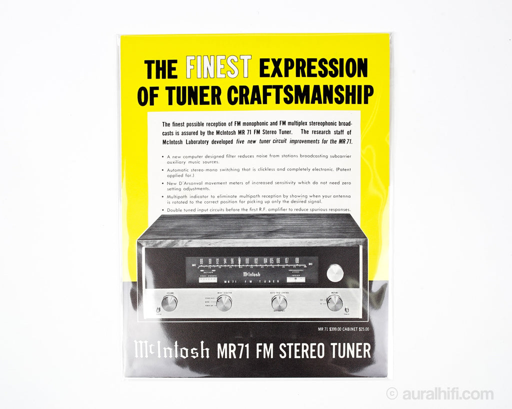 ☆McIntosh☆オーディオ☆ポスター☆昭和レトロ☆ Vintage Mcintosh Advert // MR 71 / Very Good For Sale – AURAL HiFi