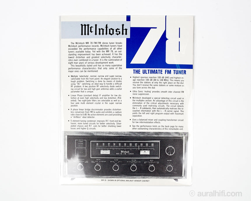 Vintage McIntosh Advert // MR 78 / Very Good