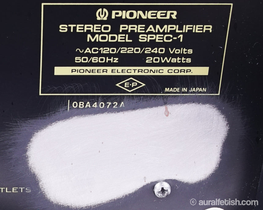 Vintage Pioneer Spec 1 // Solid-State Preamplifier