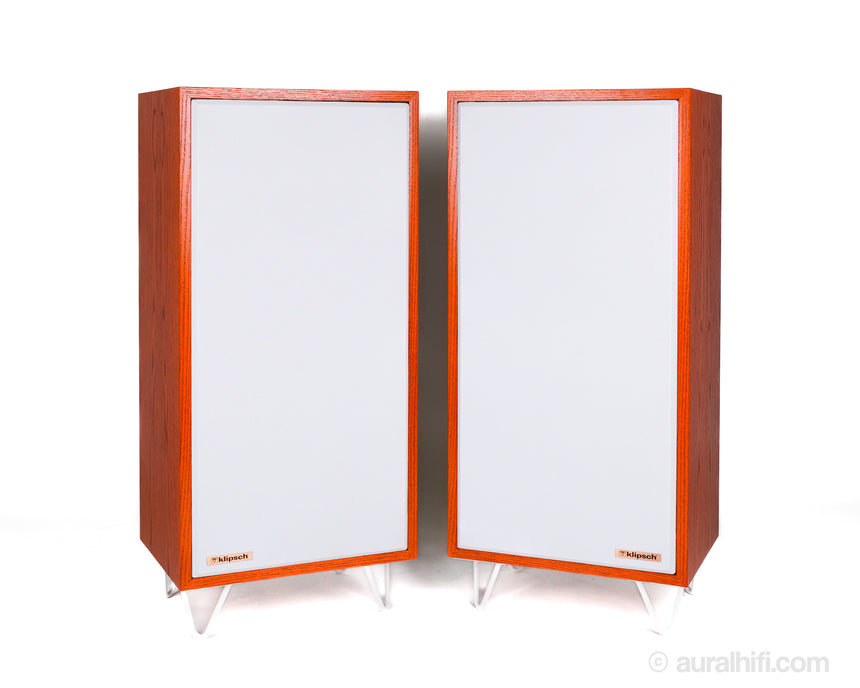 Vintage / Klipsch Forte I // Horn Speakers / Custom Aural Restoration in Orange and White