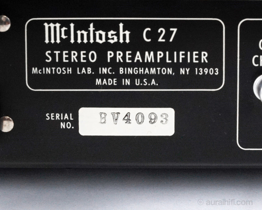 Vintage McIntosh C27 // Solid-State Preamplifier / Professionally Serviced