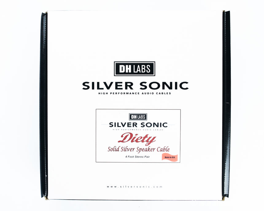 DH Labs Silver Sonic Deity // Solid SIlver 4ft Speaker Cable / Locking Banana