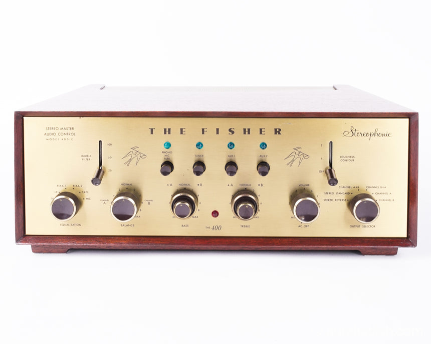 Fisher 400-C // Vintage Tube Preamp / Refinished Mahogany Cabinet / Single Owner