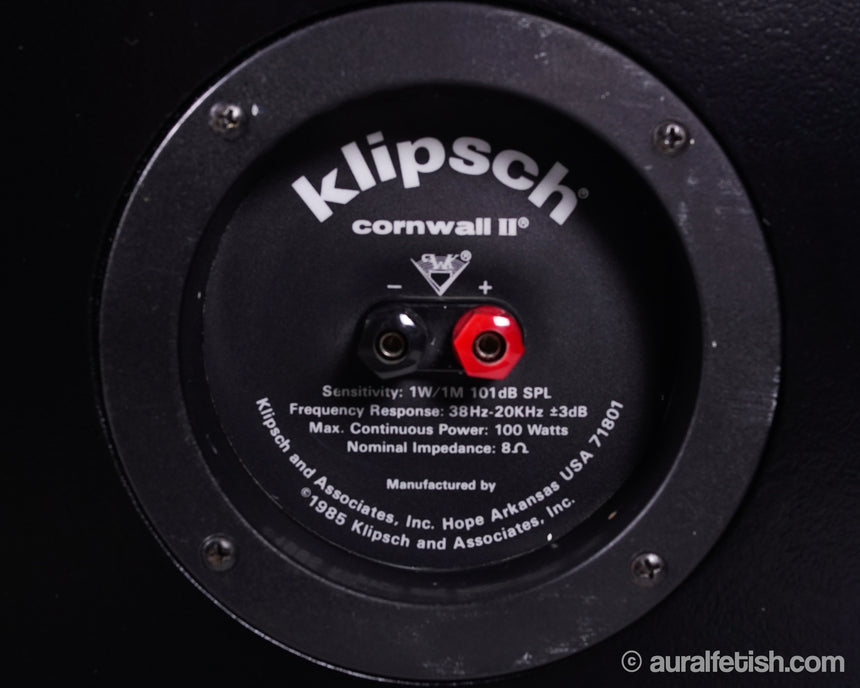 Klipsch Cornwall II // Horn Speakers / Flat Cut Bubinga / Aural Custom Restoration