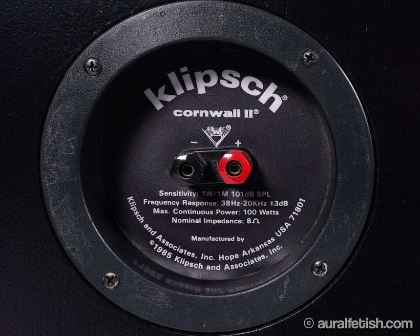Klipsch Cornwall II // Horn Speakers / Flat Cut Bubinga / Aural Custom Restoration