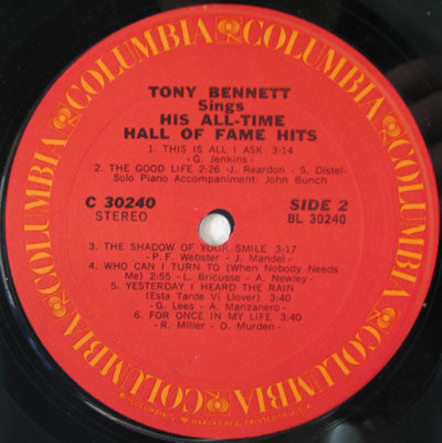 Tony Bennett - Sings His All-Time Hall Of Fame Hits // Vinyl Record / Factory sealed