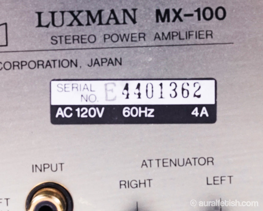 Luxman MX-100 // Vintage Solid-State Amplifier / 150wpc / Orig. Manual