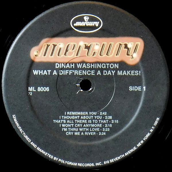 Dinah Washington - What A Diff'rence A Day Makes! // Vinyl Record