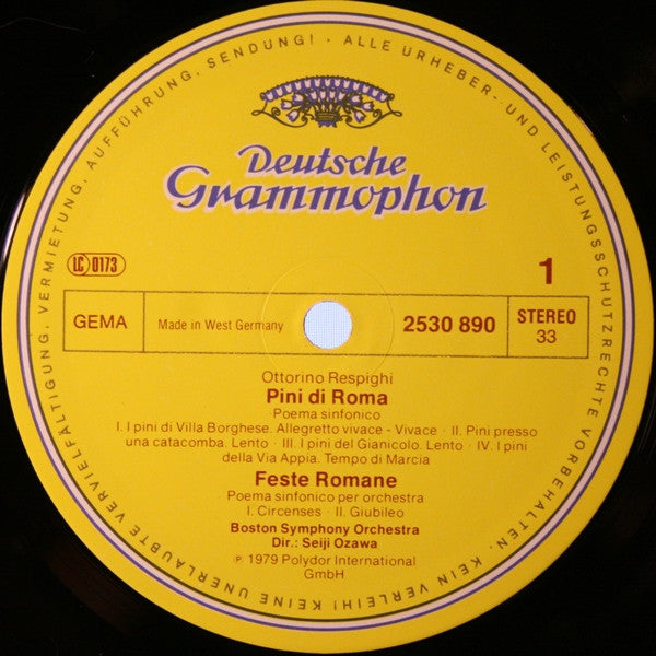 Ottorino Respighi - Pini Di Roma · Feste Romane · Fontane Di Roma // Vinyl Record