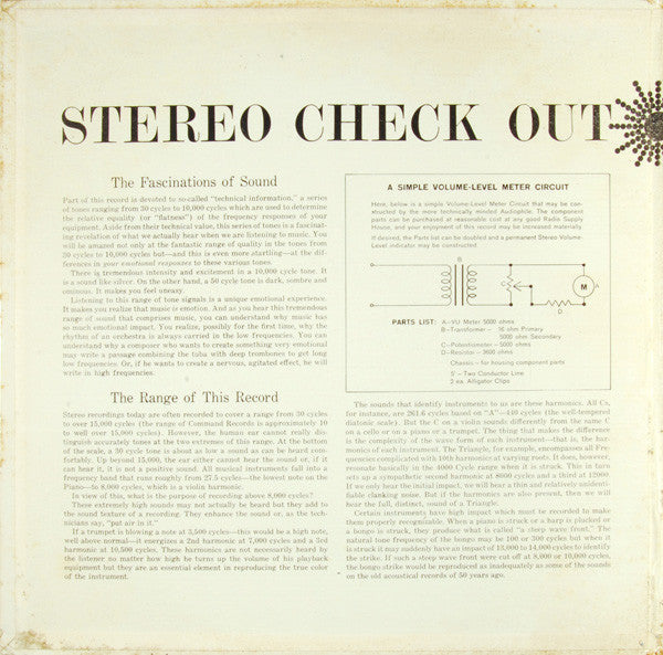 Unknown Artist - Stereo Check Out // Vinyl Record
