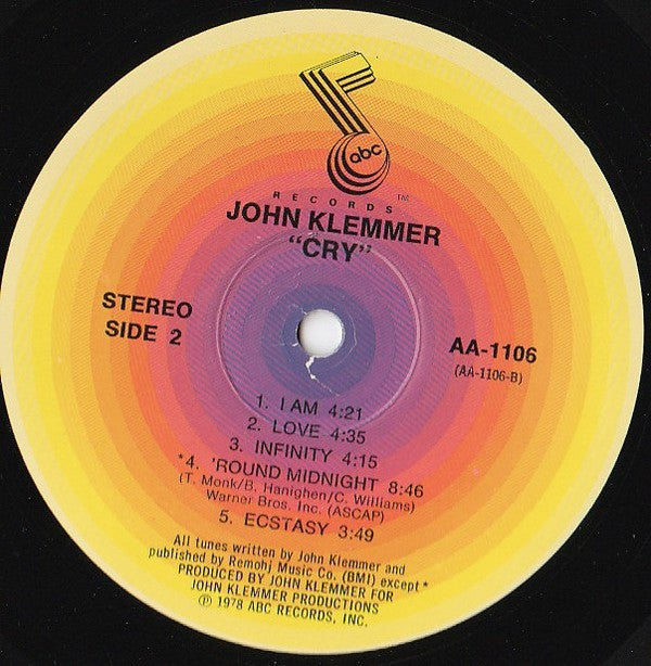 John Klemmer - Cry // Vinyl Record