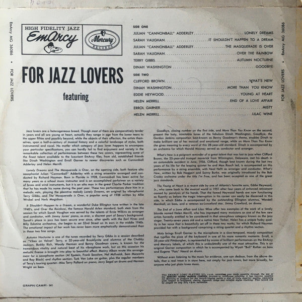 Various - For Jazz Lovers // Vinyl Record