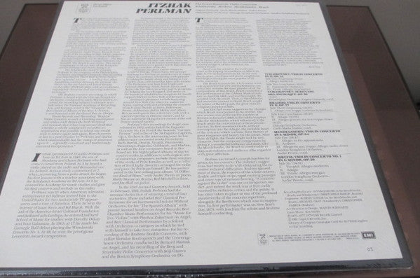 Itzhak Perlman - The Great Romantic Violin Concertos // Vinyl Record