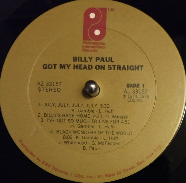 Billy Paul - Got My Head On Straight // Vinyl Record
