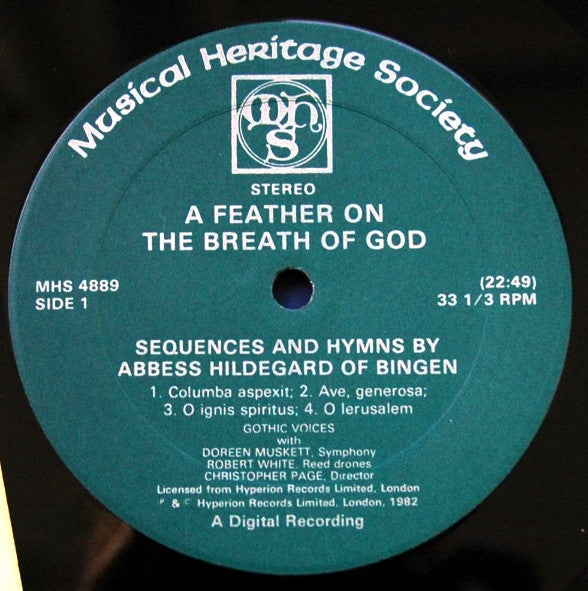 Hildegard Von Bingen - A Feather On The Breath Of God (Sequences And Hymns By Abbess Hildegard Of Bingen) // Vinyl Record