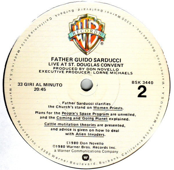 Father Guido Sarducci - Live At St. Douglas Convent // Vinyl Record / Original cellophane