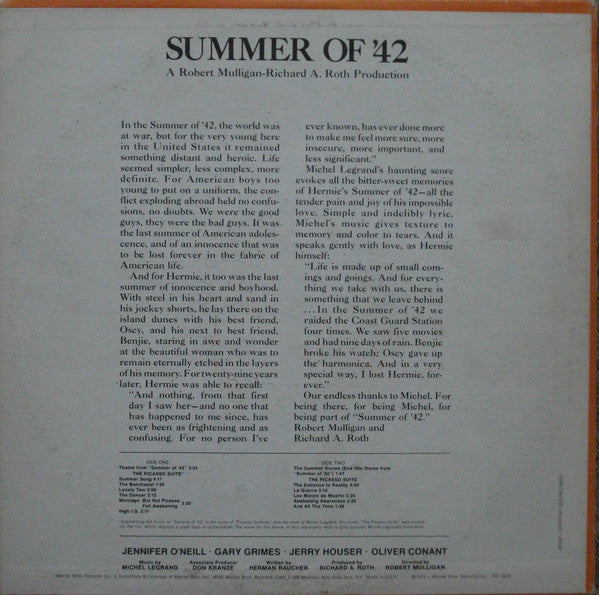 Michel Legrand - Summer Of '42 // Vinyl Record