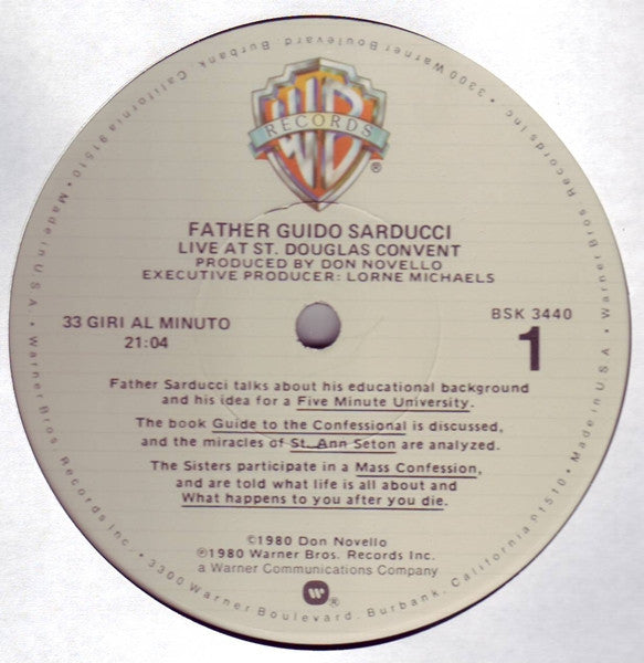 Father Guido Sarducci - Live At St. Douglas Convent // Vinyl Record